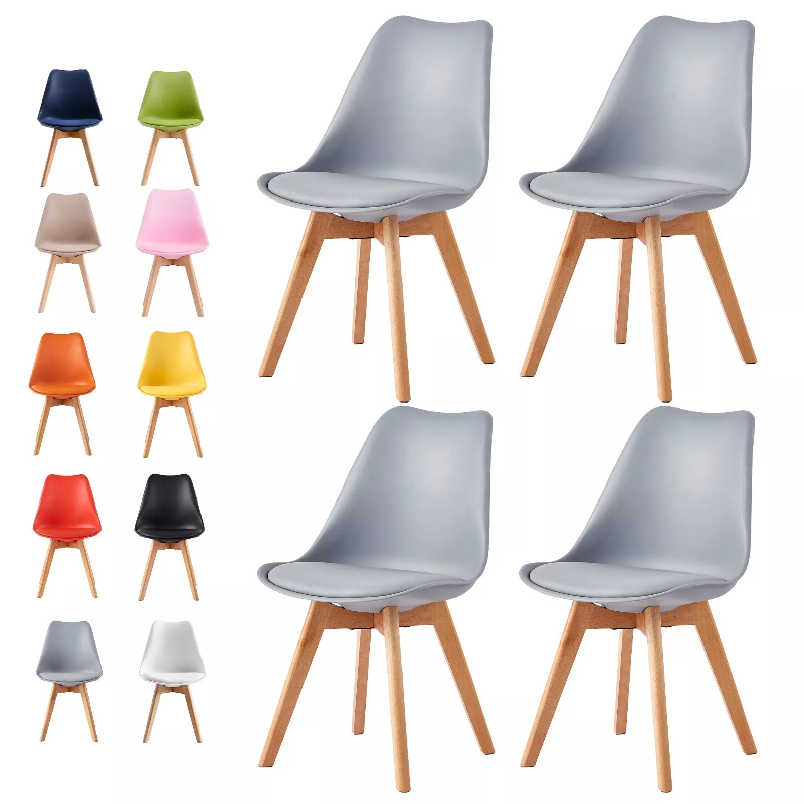Set of 1/2/4 Dining Chairs Designer Chairs Wooden 